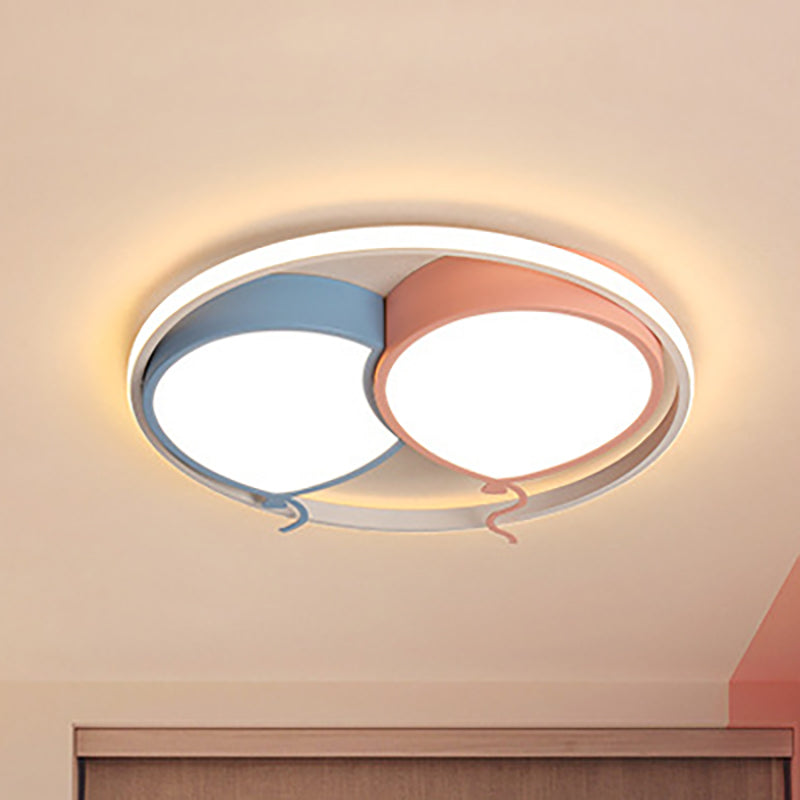 Kids Balloon Ceiling Mount Light Eye-Caring Acrylic LED Ceiling Lamp for Nursing Room Pink Clearhalo 'Ceiling Lights' 'Close To Ceiling Lights' 'Close to ceiling' Lighting' 255973