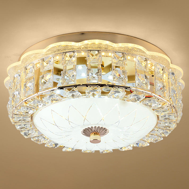 Modern Crystal Style Flush Mount Light Simplicity LED Ceiling Lamp for  Bedroom