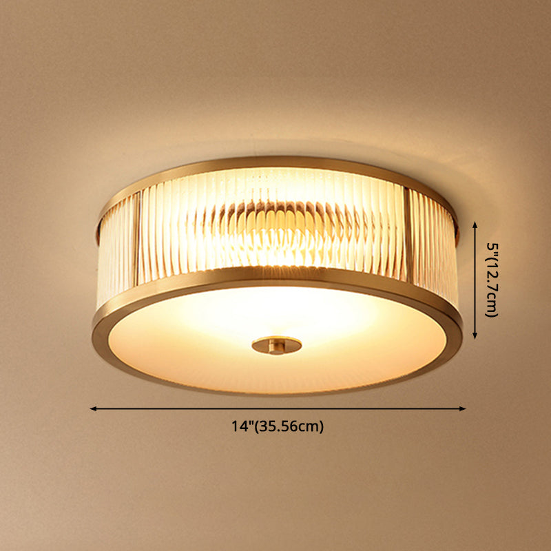 Glass Drum Shape Lighting Fixture Modern Simplicity Style Foyer Ceiling Light Clearhalo 'Ceiling Lights' 'Close To Ceiling Lights' 'Close to ceiling' 'Flush mount' Lighting' 2562628