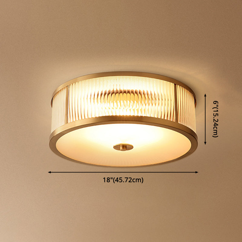 Glass Drum Shape Lighting Fixture Modern Simplicity Style Foyer Ceiling Light Clearhalo 'Ceiling Lights' 'Close To Ceiling Lights' 'Close to ceiling' 'Flush mount' Lighting' 2562631