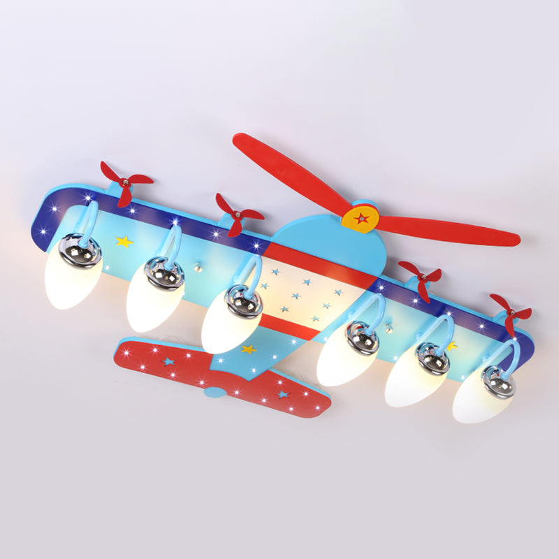 Airplane Shape Flush Mount Light Kindergarten Children Room Ceiling Light 6 Sky Blue Clearhalo 'Ceiling Lights' 'Close To Ceiling Lights' 'Close to ceiling' 'Flush mount' Lighting' 2562634