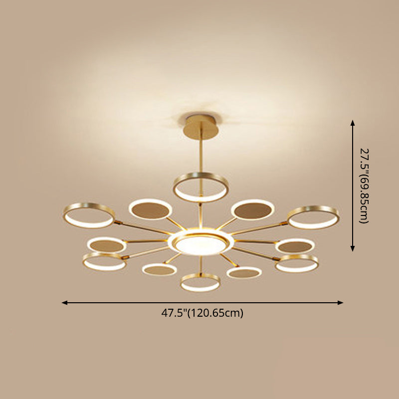 Circle LED Ceiling Chandelier Modern Metal Ceiling Hung Fixtures with Hanging Cord for Living Room Clearhalo 'Ceiling Lights' 'Chandeliers' 'Modern Chandeliers' 'Modern' Lighting' 2562825