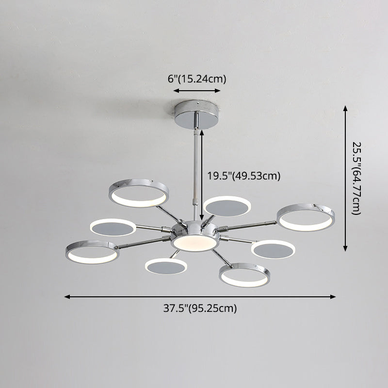 Ring Chandelier Lighting Fixtures Modernist Metal Pendant Chandelier with Hanging Cord for Living Room Clearhalo 'Ceiling Lights' 'Chandeliers' 'Modern Chandeliers' 'Modern' Lighting' 2562842