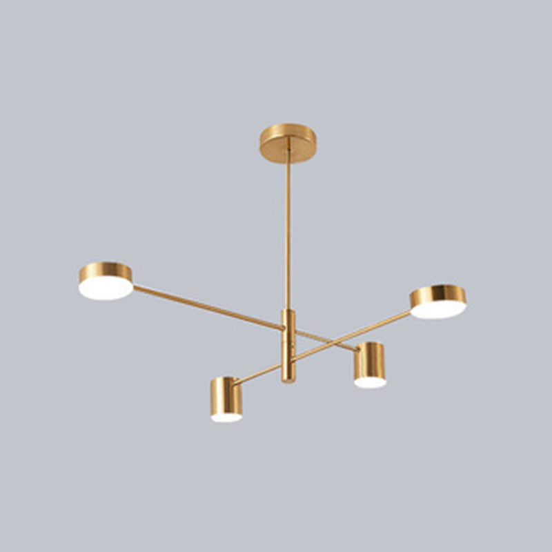 Sputnik Chandelier Light Fixture Contemporary Metal Pendant Light Fixture for Living Room 4 Gold Clearhalo 'Ceiling Lights' 'Chandeliers' 'Modern Chandeliers' 'Modern' Lighting' 2562940