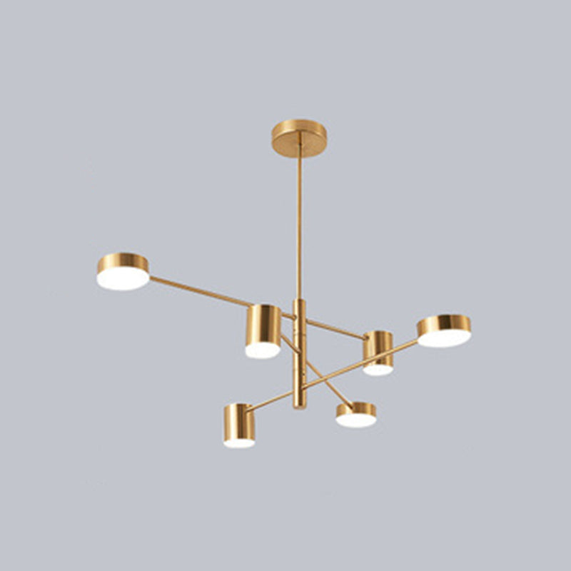 Sputnik Chandelier Light Fixture Contemporary Metal Pendant Light Fixture for Living Room 6 Gold Clearhalo 'Ceiling Lights' 'Chandeliers' 'Modern Chandeliers' 'Modern' Lighting' 2562942