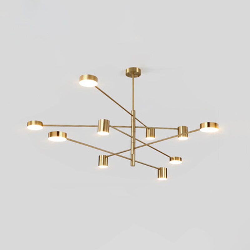 Sputnik Chandelier Light Fixture Contemporary Metal Pendant Light Fixture for Living Room 10 Gold Clearhalo 'Ceiling Lights' 'Chandeliers' 'Modern Chandeliers' 'Modern' Lighting' 2562945