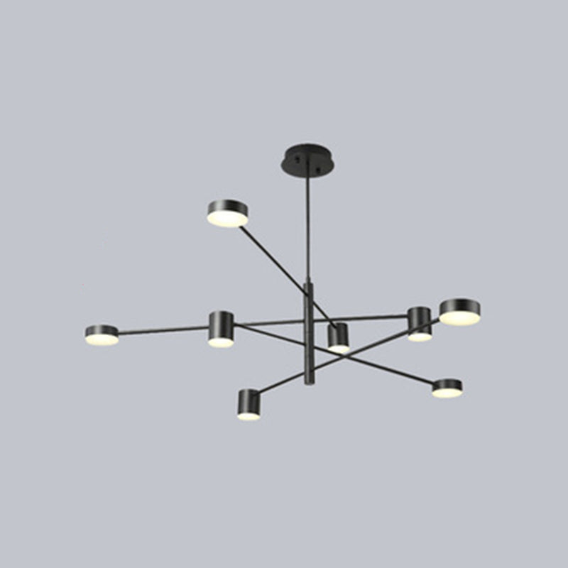 Sputnik Chandelier Light Fixture Contemporary Metal Pendant Light Fixture for Living Room 8 Black Clearhalo 'Ceiling Lights' 'Chandeliers' 'Modern Chandeliers' 'Modern' Lighting' 2562951