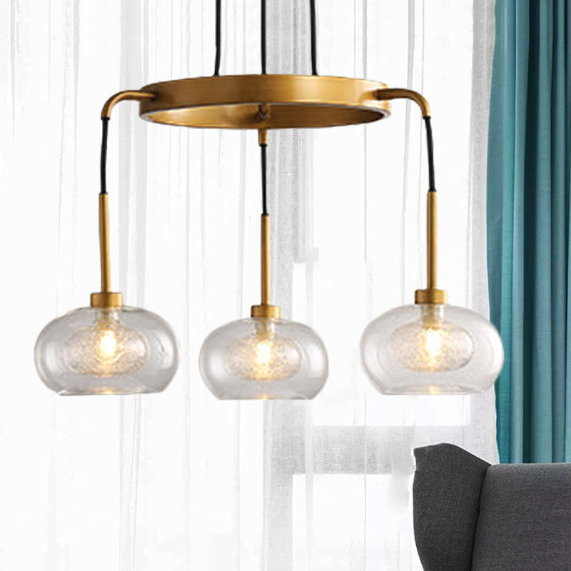 White/Gold Wagon Wheel Chandelier Farmhouse Clear Glass 3/6/8 Heads Pendant Ceiling Light 3 White Clearhalo 'Ceiling Lights' 'Chandeliers' 'Glass shade' 'Glass' 'Pendant Lights' Lighting' 256418