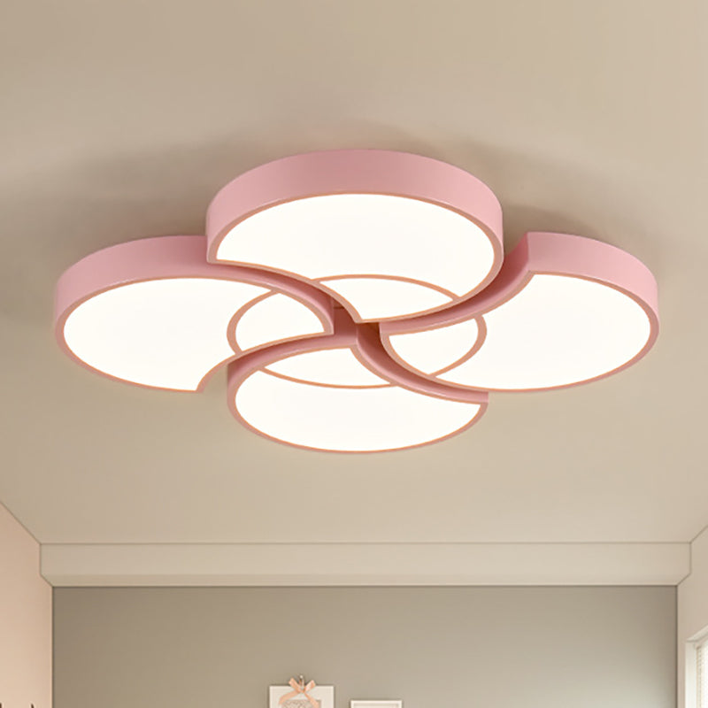 Blossom Girls Bedroom Ceiling Lamp Acrylic 4 Heads Lovely LED Ceiling Mount Light Pink Warm Clearhalo 'Ceiling Lights' 'Close To Ceiling Lights' 'Close to ceiling' 'Flush mount' Lighting' 256878