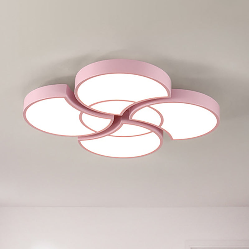 Blossom Girls Bedroom Ceiling Lamp Acrylic 4 Heads Lovely LED Ceiling Mount Light Pink White Clearhalo 'Ceiling Lights' 'Close To Ceiling Lights' 'Close to ceiling' 'Flush mount' Lighting' 256879