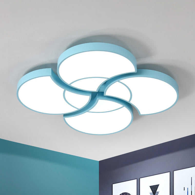 Blossom Girls Bedroom Ceiling Lamp Acrylic 4 Heads Lovely LED Ceiling Mount Light Blue Clearhalo 'Ceiling Lights' 'Close To Ceiling Lights' 'Close to ceiling' 'Flush mount' Lighting' 256881