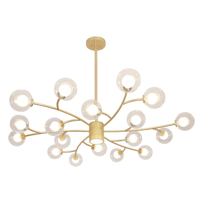 Globe Chandelier Light Ultra-Contemporary Clear Glass Ceiling Pendant for Living Room Clearhalo 'Ceiling Lights' 'Chandeliers' 'Modern Chandeliers' 'Modern' Lighting' 2569401