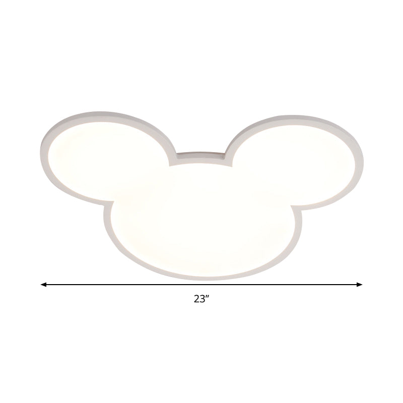 Cartoon Mouse Head Flush Ceiling Light Acrylic Undertint LED Ceiling Fixture for Nursing Room Clearhalo 'Ceiling Lights' 'Close To Ceiling Lights' 'Close to ceiling' 'Flush mount' Lighting' 256973