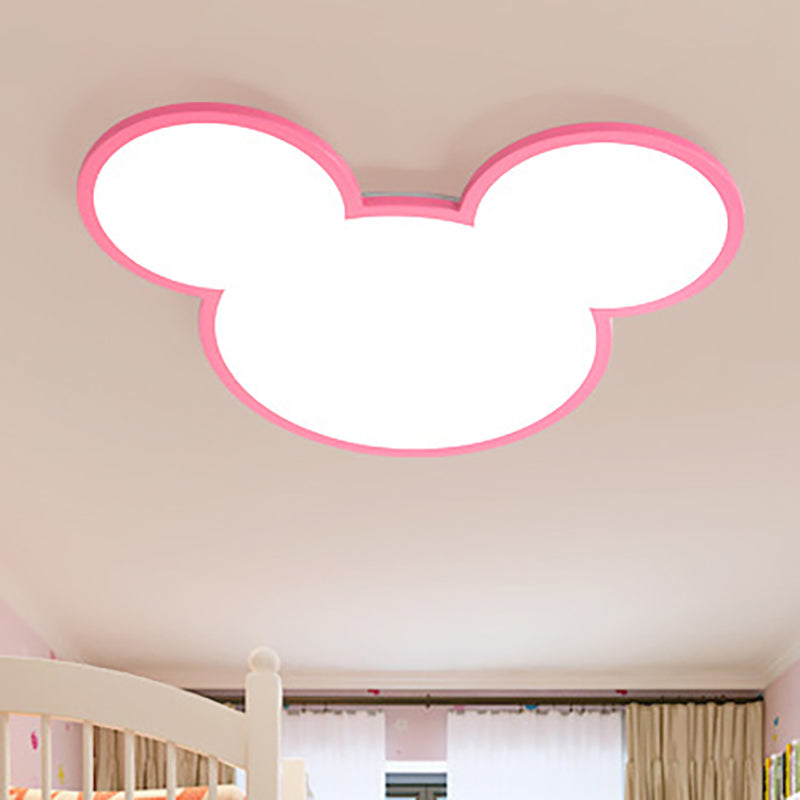 Cartoon Mouse Head Flush Ceiling Light Acrylic Undertint LED Ceiling Fixture for Nursing Room Pink Clearhalo 'Ceiling Lights' 'Close To Ceiling Lights' 'Close to ceiling' 'Flush mount' Lighting' 256974