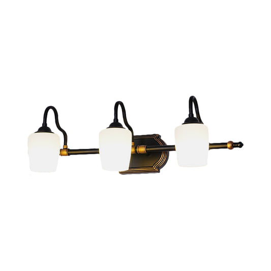 2/3/4 Lights Cup Shade Vanity Sconce Classic White Glass Wall Mounted Light for Bathroom Clearhalo 'Vanity Lights' 'Wall Lights' Lighting' 257007