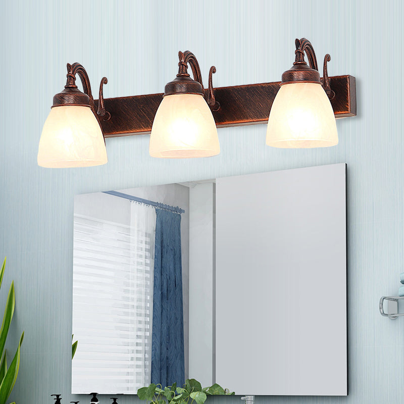 Copper Dome Sconce Traditional Opal Glass 1/2/3 Lights Bathroom Wall Mounted Vanity Light 3.0 Copper Clearhalo 'Vanity Lights' 'Wall Lights' Lighting' 257026