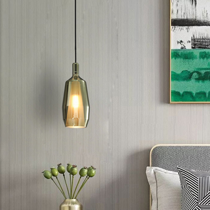 Tulip Pendant Light Fixture Modern Green Glass 1 Head Dining Room Hanging Lamp Kit Clearhalo 'Ceiling Lights' 'Glass shade' 'Glass' 'Modern Pendants' 'Modern' 'Pendant Lights' 'Pendants' Lighting' 257084