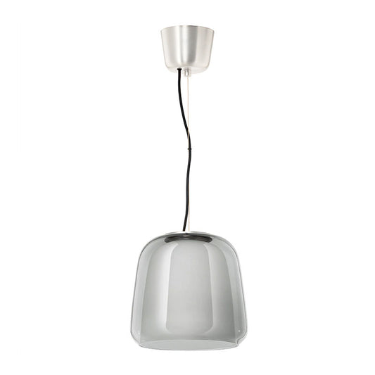 Smoke Gray Class Bowl Hanging Lamp Minimalist 1 Head Suspension Light for Dining Room Clearhalo 'Ceiling Lights' 'Glass shade' 'Glass' 'Modern Pendants' 'Modern' 'Pendant Lights' 'Pendants' Lighting' 257119