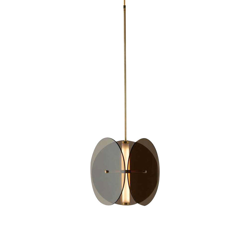 Gold Disc Pendant Light Fixture Modern 1 Light Black Glass Hanging Lamp Kit for Living Room Clearhalo 'Ceiling Lights' 'Glass shade' 'Glass' 'Modern Pendants' 'Modern' 'Pendant Lights' 'Pendants' Lighting' 257126