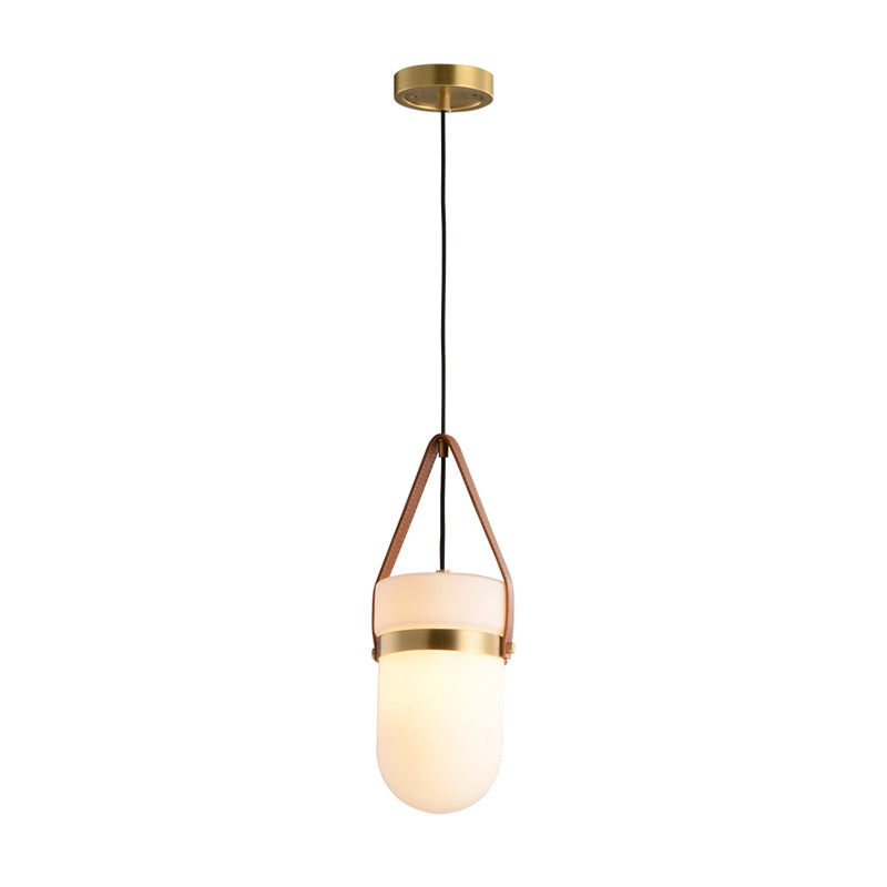 Cylinder Pendant Lamp Contemporary White Glass 1 Head Bedroom Hanging Ceiling Fixture Clearhalo 'Ceiling Lights' 'Glass shade' 'Glass' 'Modern Pendants' 'Modern' 'Pendant Lights' 'Pendants' Lighting' 257187