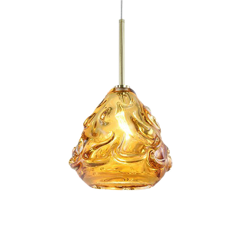 Tan Hand Blown Glass Globe Hanging Lamp Contemporary 1 Head Pendant Lighting Fixture for Dining Room Clearhalo 'Ceiling Lights' 'Glass shade' 'Glass' 'Modern Pendants' 'Modern' 'Pendant Lights' 'Pendants' Lighting' 257401