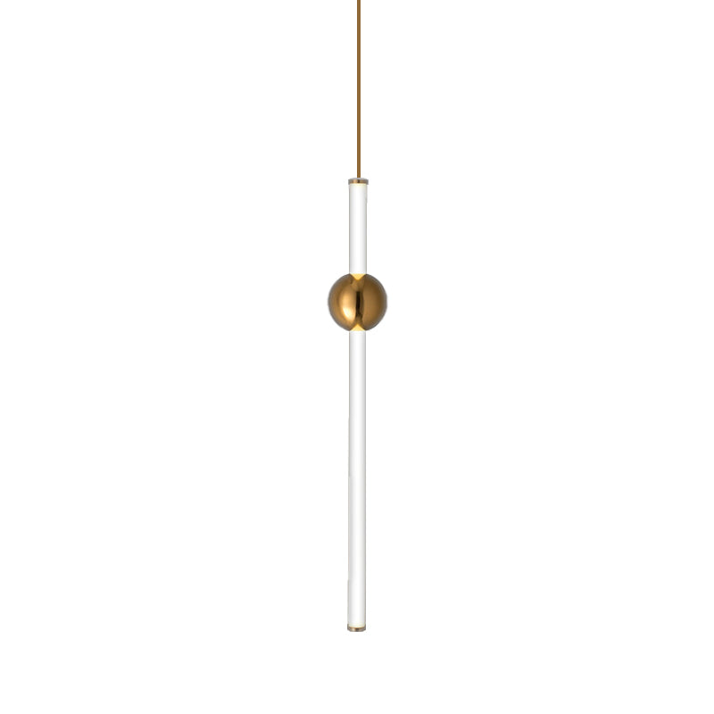 Flute Hanging Light Kit Simple Style Gold/White Glass 1 Head Stairway Pendant Light Fixture Clearhalo 'Ceiling Lights' 'Glass shade' 'Glass' 'Modern Pendants' 'Modern' 'Pendant Lights' 'Pendants' Lighting' 257551