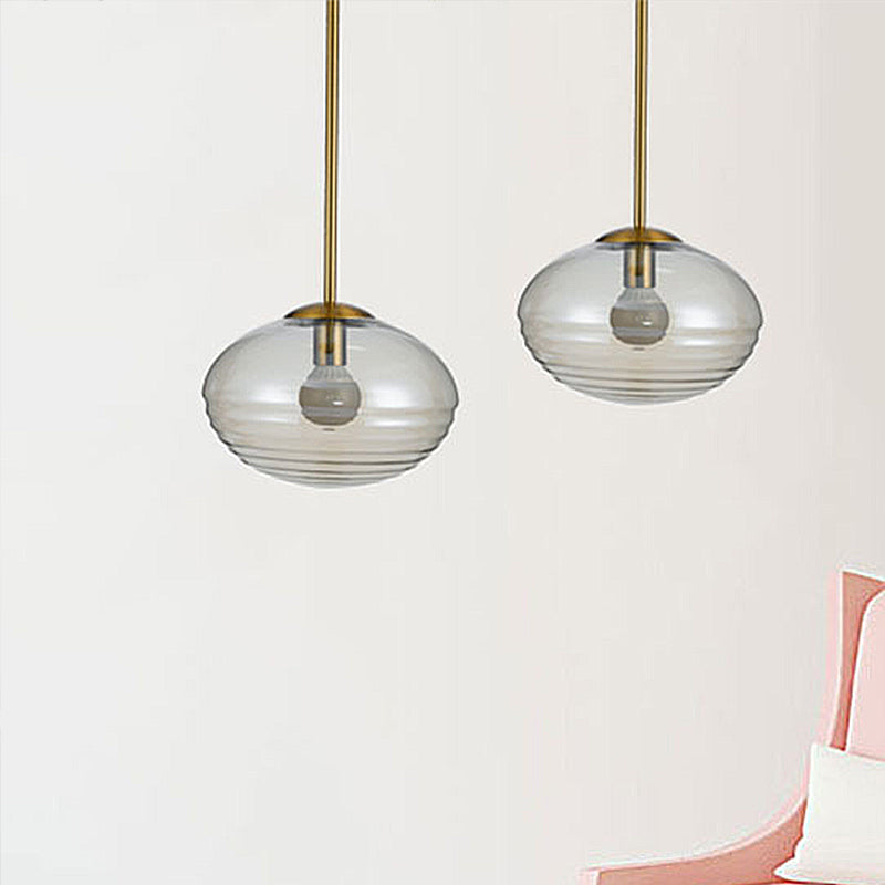 Clear Prism Glass Oval Hanging Ceiling Light Postmodern 1 Head Gold Hanging Lamp Clearhalo 'Ceiling Lights' 'Chandeliers' 'Glass shade' 'Glass' 'Modern Pendants' 'Modern' 'Pendant Lights' 'Pendants' Lighting' 257611