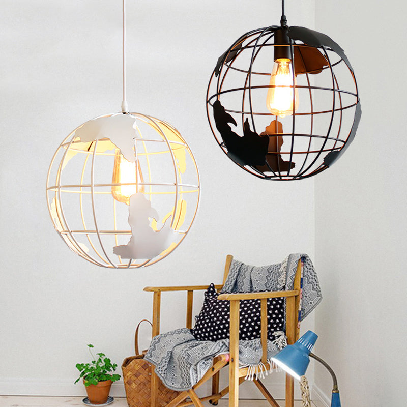 1 Light Cage Globe Ceiling Light Industrial Metallic Pendant Light for Coffee Shop Clearhalo 'Art Deco Pendants' 'Black' 'Cast Iron' 'Ceiling Lights' 'Ceramic' 'Crystal' 'Industrial Pendants' 'Industrial' 'Metal' 'Middle Century Pendants' 'Pendant Lights' 'Pendants' 'Rustic Pendants' 'Tiffany' Lighting' 2578927