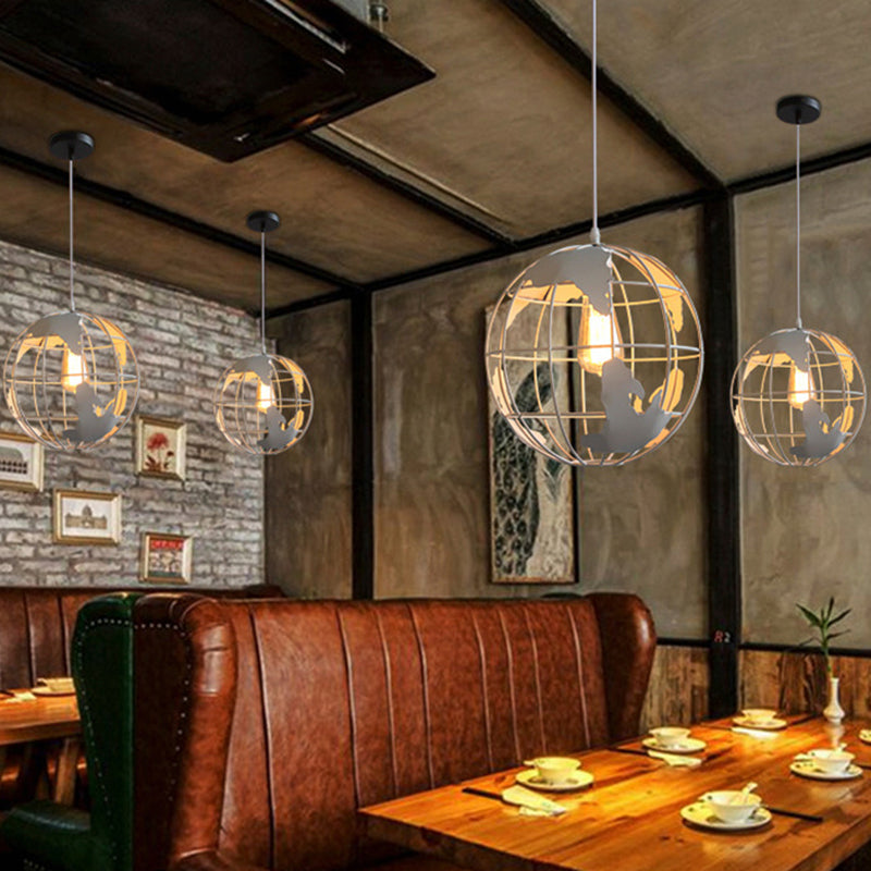 1 Light Cage Globe Ceiling Light Industrial Metallic Pendant Light for Coffee Shop Clearhalo 'Art Deco Pendants' 'Black' 'Cast Iron' 'Ceiling Lights' 'Ceramic' 'Crystal' 'Industrial Pendants' 'Industrial' 'Metal' 'Middle Century Pendants' 'Pendant Lights' 'Pendants' 'Rustic Pendants' 'Tiffany' Lighting' 2578934