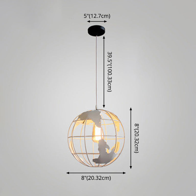 1 Light Cage Globe Ceiling Light Industrial Metallic Pendant Light for Coffee Shop Clearhalo 'Art Deco Pendants' 'Black' 'Cast Iron' 'Ceiling Lights' 'Ceramic' 'Crystal' 'Industrial Pendants' 'Industrial' 'Metal' 'Middle Century Pendants' 'Pendant Lights' 'Pendants' 'Rustic Pendants' 'Tiffany' Lighting' 2578938