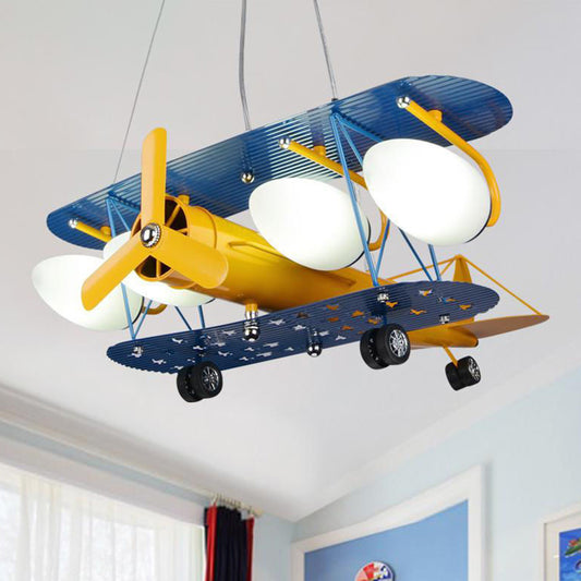 Airplane Pendant Lighting Fixtures Cartoon Glass and Metal Hanging Pendant for Children Bedroom Clearhalo 'Ceiling Lights' 'Lighting' 'Pendant Lights' 2579019