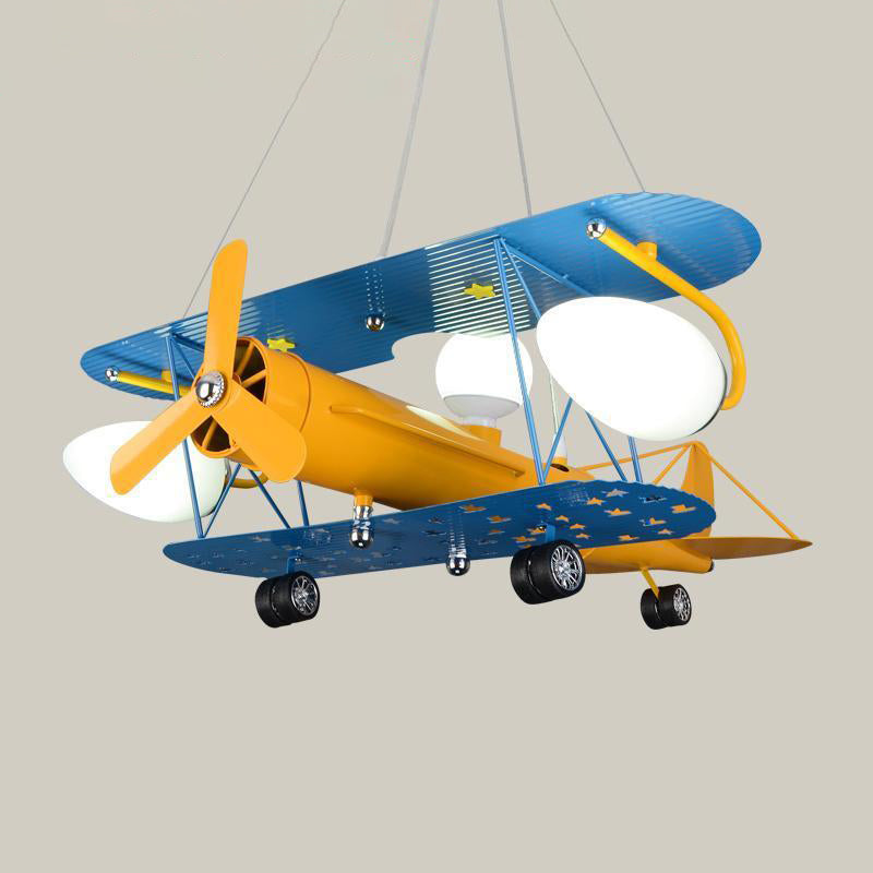 Airplane��Pendant Lighting Fixtures Cartoon Glass and Metal Hanging Pendant for Children Bedroom 3.0 Blue Clearhalo 'Ceiling Lights' 'Pendant Lights' 'Pendants' Lighting' options 2579020_4824659c-4295-4ab2-873b-d4e5e0e24855