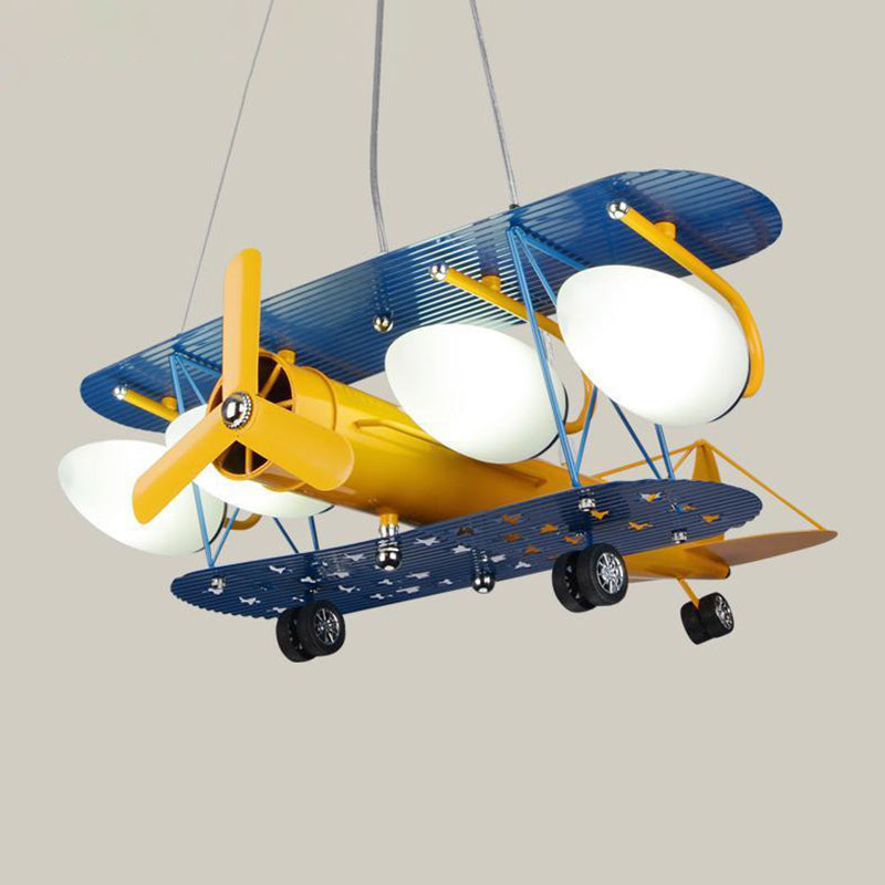 Airplane��Pendant Lighting Fixtures Cartoon Glass and Metal Hanging Pendant for Children Bedroom 5.0 Blue Clearhalo 'Ceiling Lights' 'Pendant Lights' 'Pendants' Lighting' options 2579021_4fdee553-38d8-491e-9bb2-8c92cc9571b6