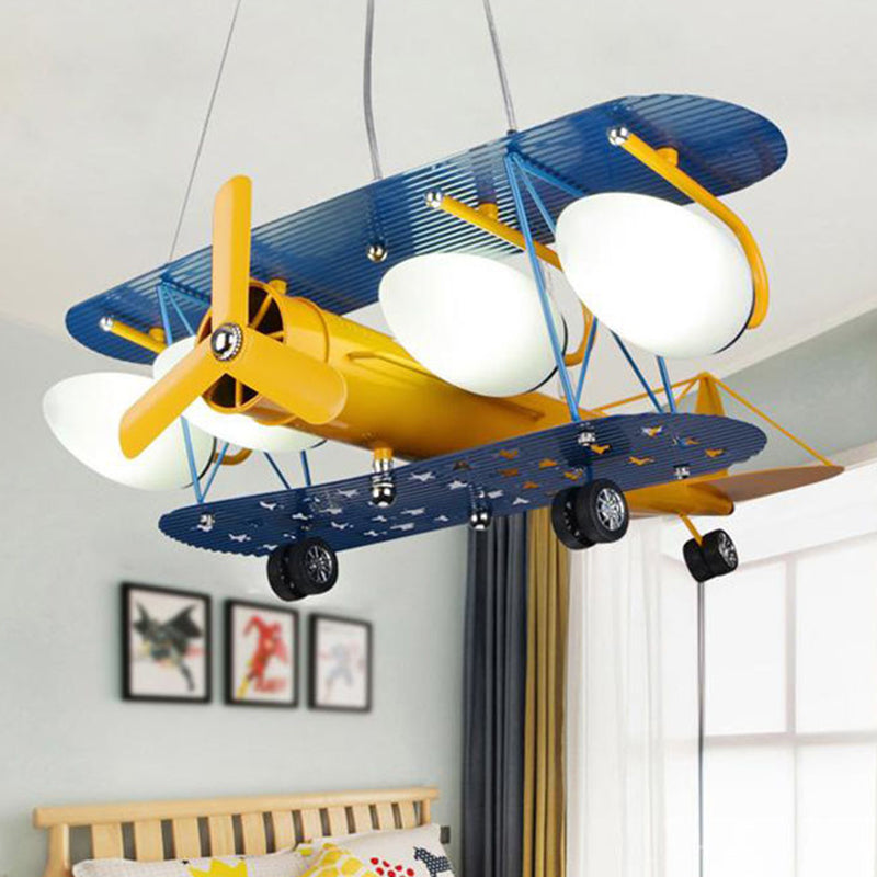 Airplane Pendant Lighting Fixtures Cartoon Glass and Metal Hanging Pendant for Children Bedroom Clearhalo 'Ceiling Lights' 'Lighting' 'Pendant Lights' 2579024