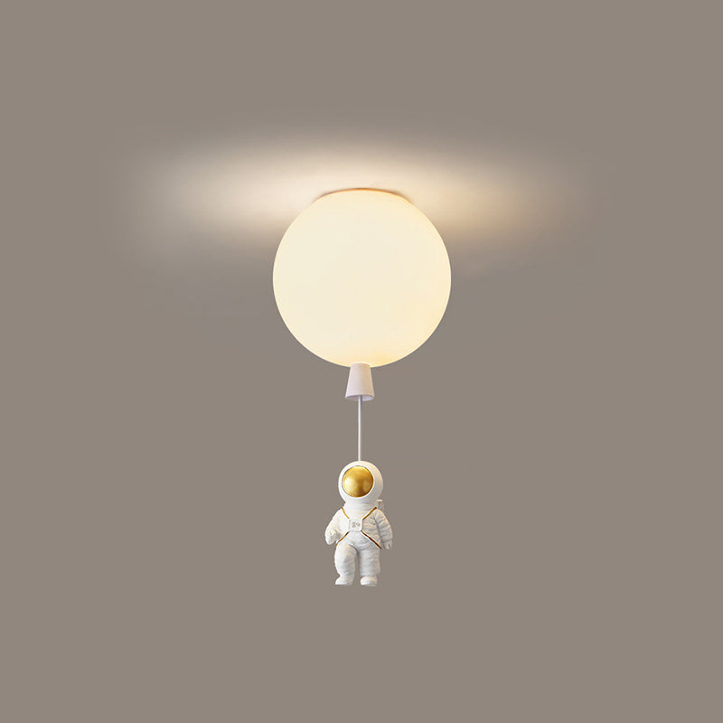 1 Light Moon Hanging Lamp Cartoon Acrylic Down Lighting Pendant for Children Bedroom White 8" Running Clearhalo 'Ceiling Lights' 'Pendant Lights' 'Pendants' Lighting' 2579042