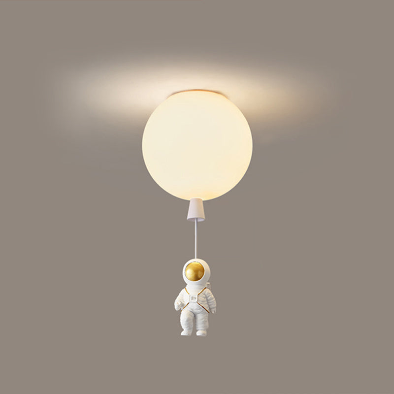 1 Light Moon Hanging Lamp Cartoon Acrylic Down Lighting Pendant for Children Bedroom White 12" Running Clearhalo 'Ceiling Lights' 'Pendant Lights' 'Pendants' Lighting' 2579045