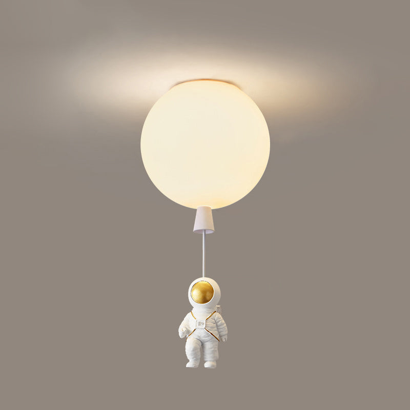 1 Light Moon Hanging Lamp Cartoon Acrylic Down Lighting Pendant for Children Bedroom White 14" Running Clearhalo 'Ceiling Lights' 'Pendant Lights' 'Pendants' Lighting' 2579047