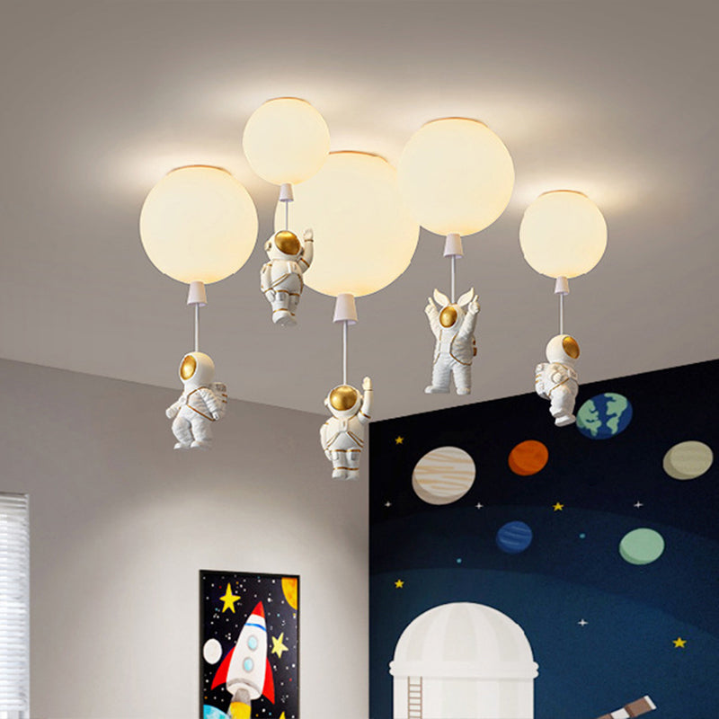 1 Light Moon Hanging Lamp Cartoon Acrylic Down Lighting Pendant for Children Bedroom Clearhalo 'Ceiling Lights' 'Pendant Lights' 'Pendants' Lighting' 2579048