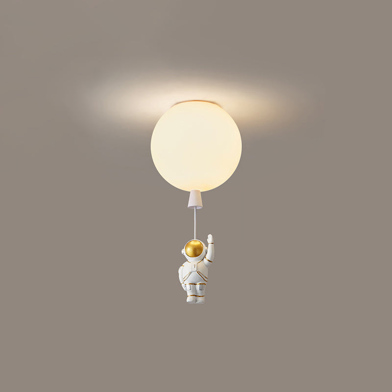 1 Light Moon Hanging Lamp Cartoon Acrylic Down Lighting Pendant for Children Bedroom White 8" Standing Clearhalo 'Ceiling Lights' 'Pendant Lights' 'Pendants' Lighting' 2579049