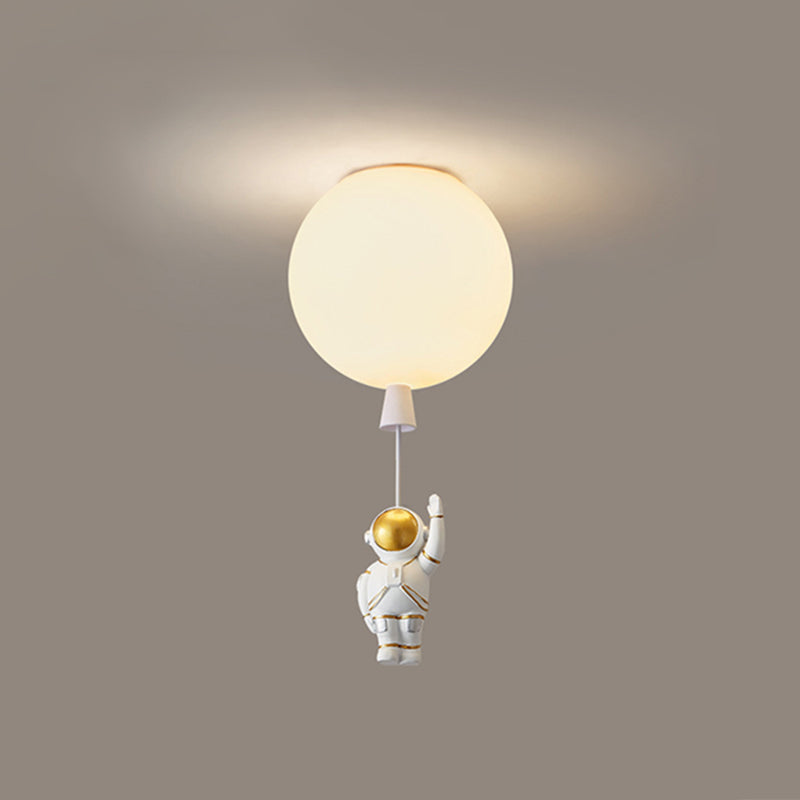 1 Light Moon Hanging Lamp Cartoon Acrylic Down Lighting Pendant for Children Bedroom White 12" Standing Clearhalo 'Ceiling Lights' 'Pendant Lights' 'Pendants' Lighting' 2579053