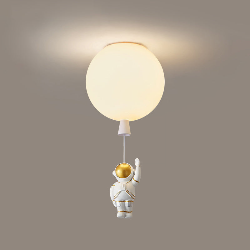 1 Light Moon Hanging Lamp Cartoon Acrylic Down Lighting Pendant for Children Bedroom White 14" Standing Clearhalo 'Ceiling Lights' 'Pendant Lights' 'Pendants' Lighting' 2579056