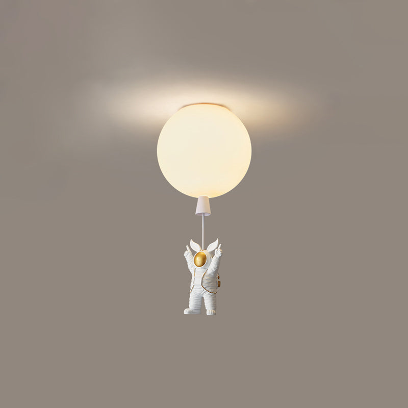 1 Light Moon Hanging Lamp Cartoon Acrylic Down Lighting Pendant for Children Bedroom White 8" Rabbit Clearhalo 'Ceiling Lights' 'Pendant Lights' 'Pendants' Lighting' 2579058