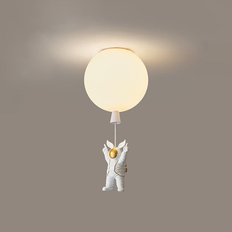 1 Light Moon Hanging Lamp Cartoon Acrylic Down Lighting Pendant for Children Bedroom White 12" Rabbit Clearhalo 'Ceiling Lights' 'Pendant Lights' 'Pendants' Lighting' 2579061