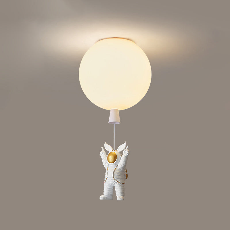 1 Light Moon Hanging Lamp Cartoon Acrylic Down Lighting Pendant for Children Bedroom White 14" Rabbit Clearhalo 'Ceiling Lights' 'Pendant Lights' 'Pendants' Lighting' 2579063