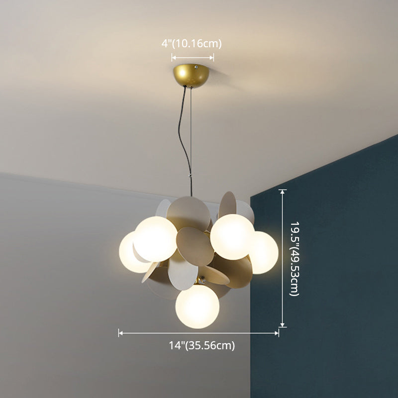 Balloon Hanging Light Fixtures Cartoon Metallic Drop Pendant with Glass Shade for Bedroom Clearhalo 'Ceiling Lights' 'Pendant Lights' 'Pendants' Lighting' 2579099