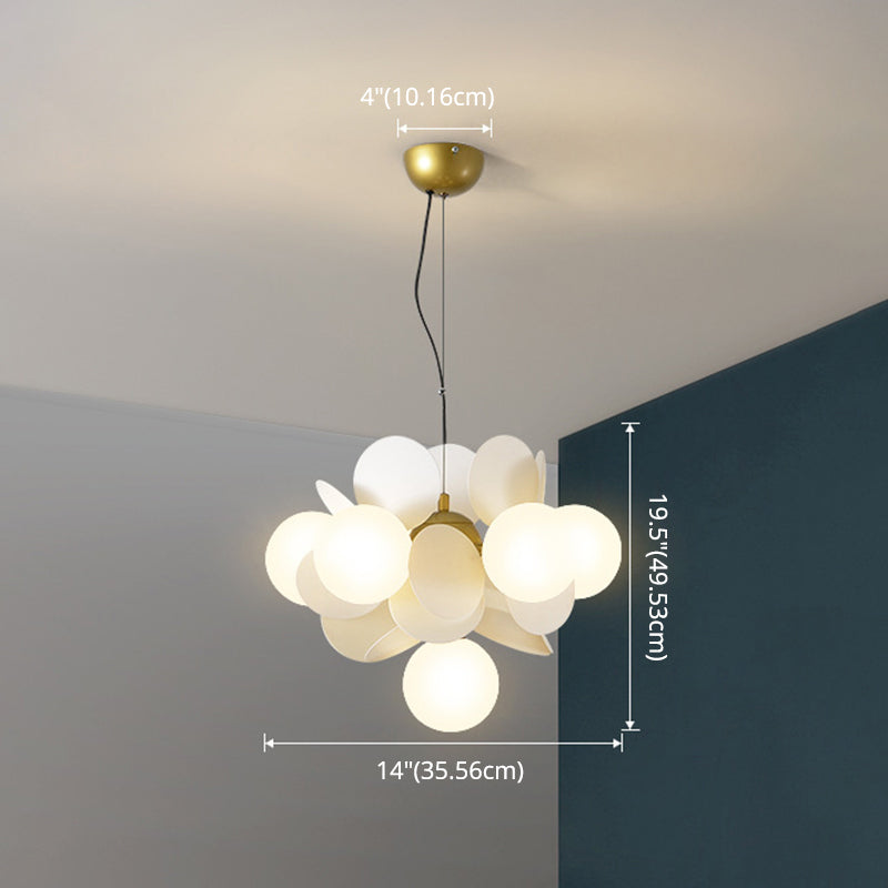 Balloon Hanging Light Fixtures Cartoon Metallic Drop Pendant with Glass Shade for Bedroom Clearhalo 'Ceiling Lights' 'Pendant Lights' 'Pendants' Lighting' 2579101