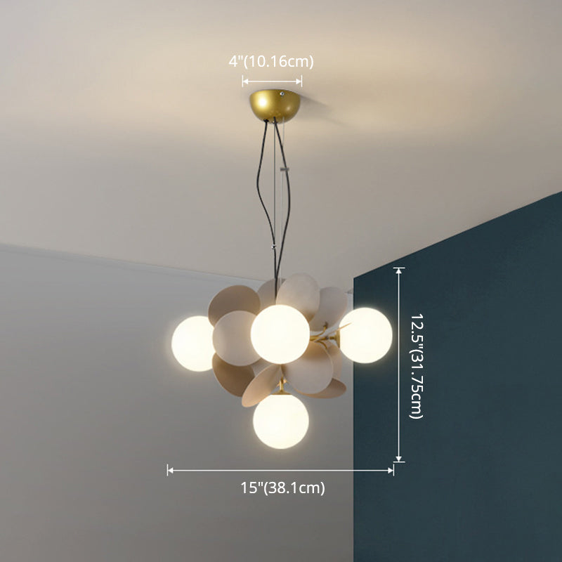 Balloon Hanging Light Fixtures Cartoon Metallic Drop Pendant with Glass Shade for Bedroom Clearhalo 'Ceiling Lights' 'Pendant Lights' 'Pendants' Lighting' 2579110