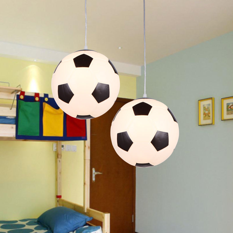 1 Light Football Ceiling Pendant Light Kids Metallic Suspended Lighting Fixture for Children Bedroom Clearhalo 'Ceiling Lights' 'Pendant Lights' 'Pendants' Lighting' 2579169