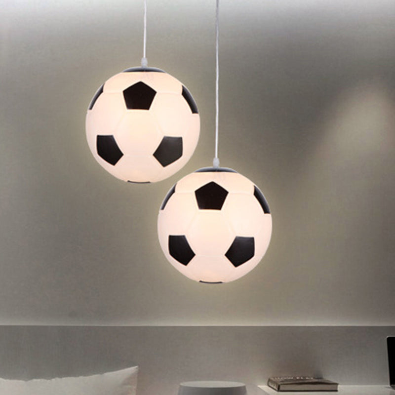 1 Light Football Ceiling Pendant Light Kids Metallic Suspended Lighting Fixture for Children Bedroom Clearhalo 'Ceiling Lights' 'Pendant Lights' 'Pendants' Lighting' 2579173