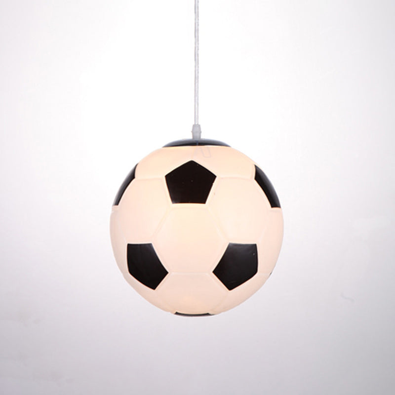 1 Light Football Ceiling Pendant Light Kids Metallic Suspended Lighting Fixture for Children Bedroom Clearhalo 'Ceiling Lights' 'Pendant Lights' 'Pendants' Lighting' 2579174